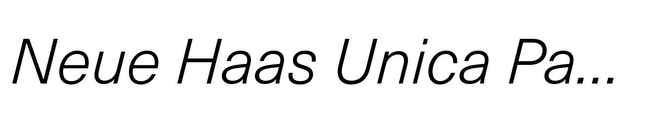 Neue Haas Unica Paneuropean Light Italic